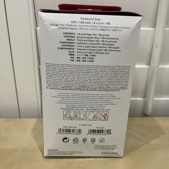 Canon Selphy CP1500 CP1300 CP1200 4x6 108 sheets Color Ink Paper Set KP-108IN - Picture 3 of 4